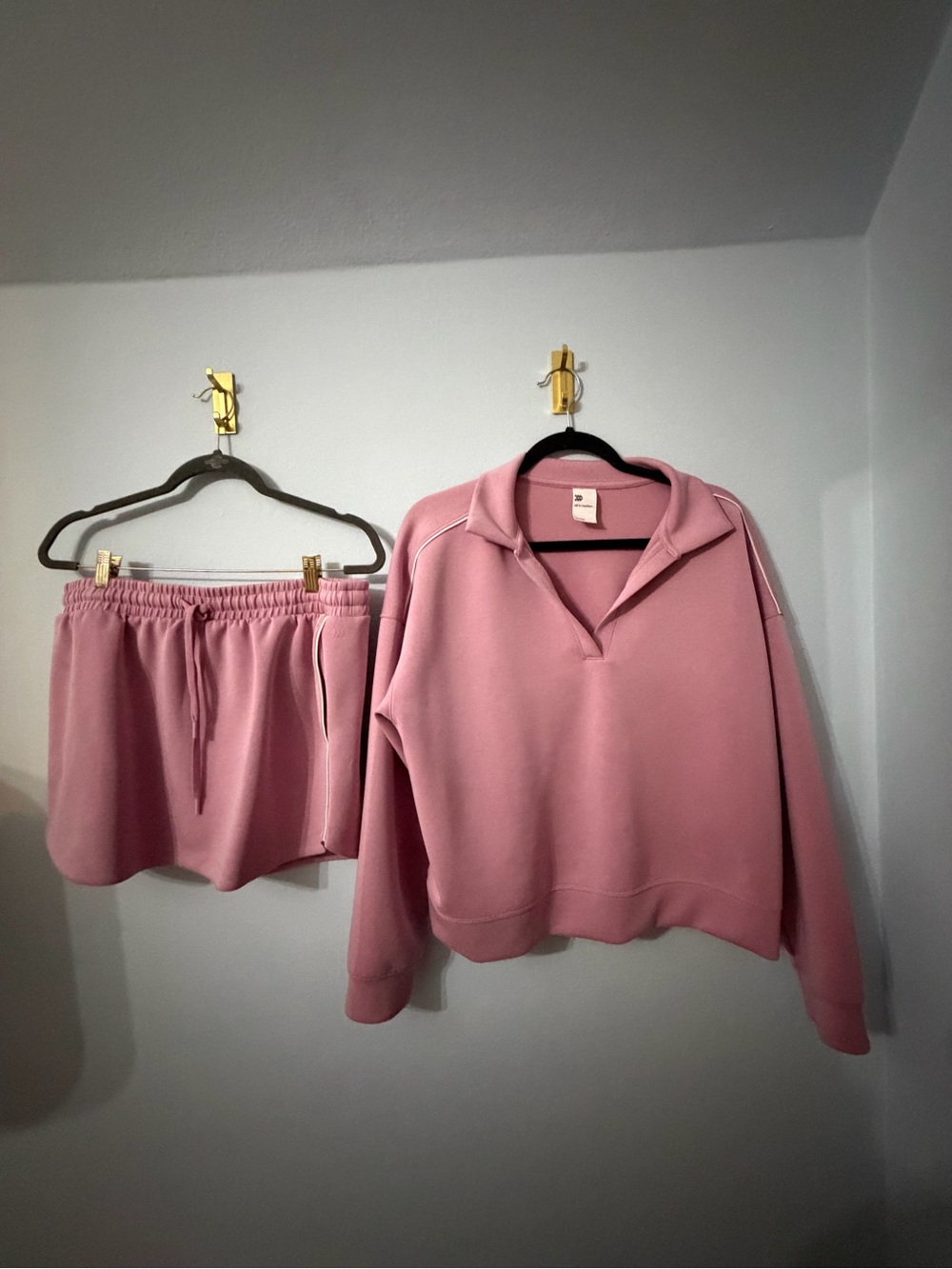 all in motion Rose Pink Crewneck skirt and top set